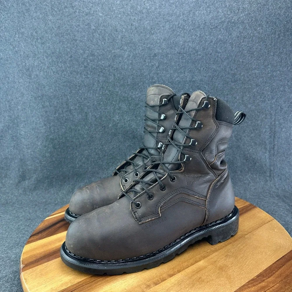 Red Wing 8 Inch Boots Men's Size 8.5D Waterproof Steel Toe Metguard Leather 4435
